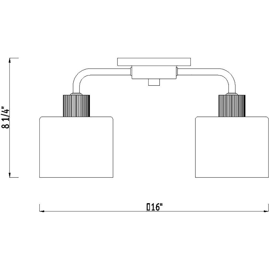 Vibrato 3 Light 16 inch Matte Black Semi-Flush Mount Ceiling Light