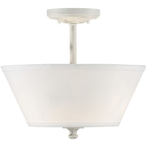 Newport 2 Light 13.5 inch Coastal Weathered White Semi-Flush Ceiling Light
