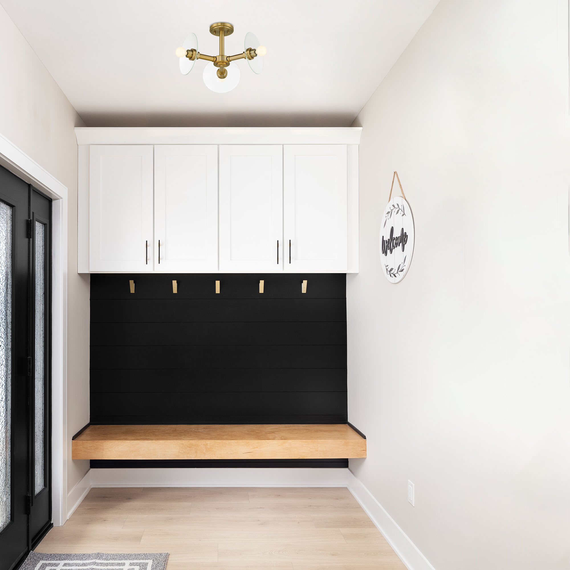 Litto 3 Light 14.75 inch Brushed Gold Semi-Flush Mount Ceiling Light