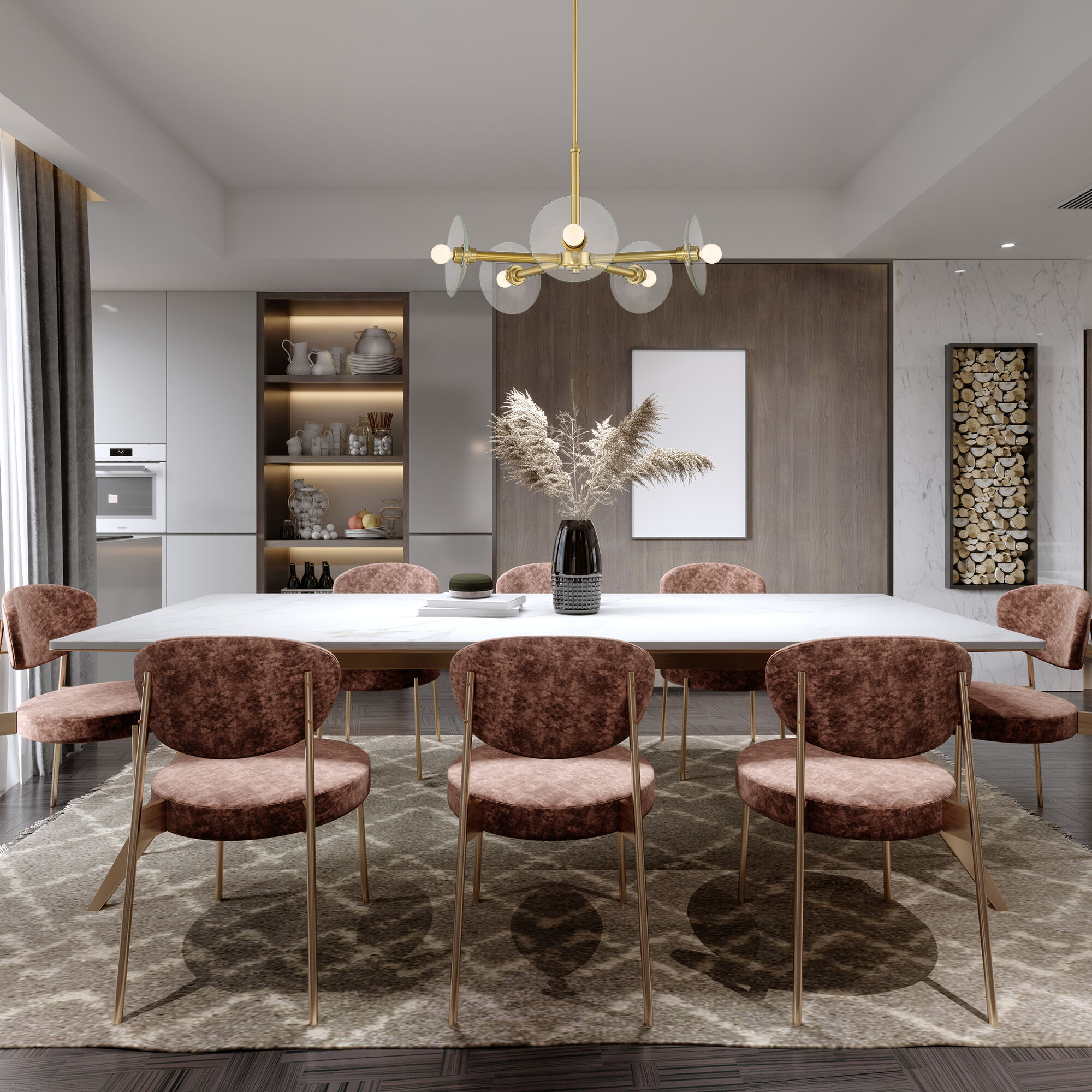 Brushed gold dining room chandelier online