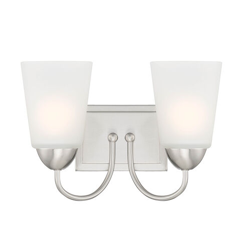 Malone 2 Light 13 inch Brushed Nickel Vanity Light Wall Light
