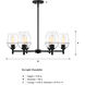 Summer Jazz 6 Light 28 inch Matte Black Chandelier Ceiling Light