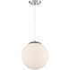 Kelvin 1 Light 12 inch Chrome Pendant Ceiling Light