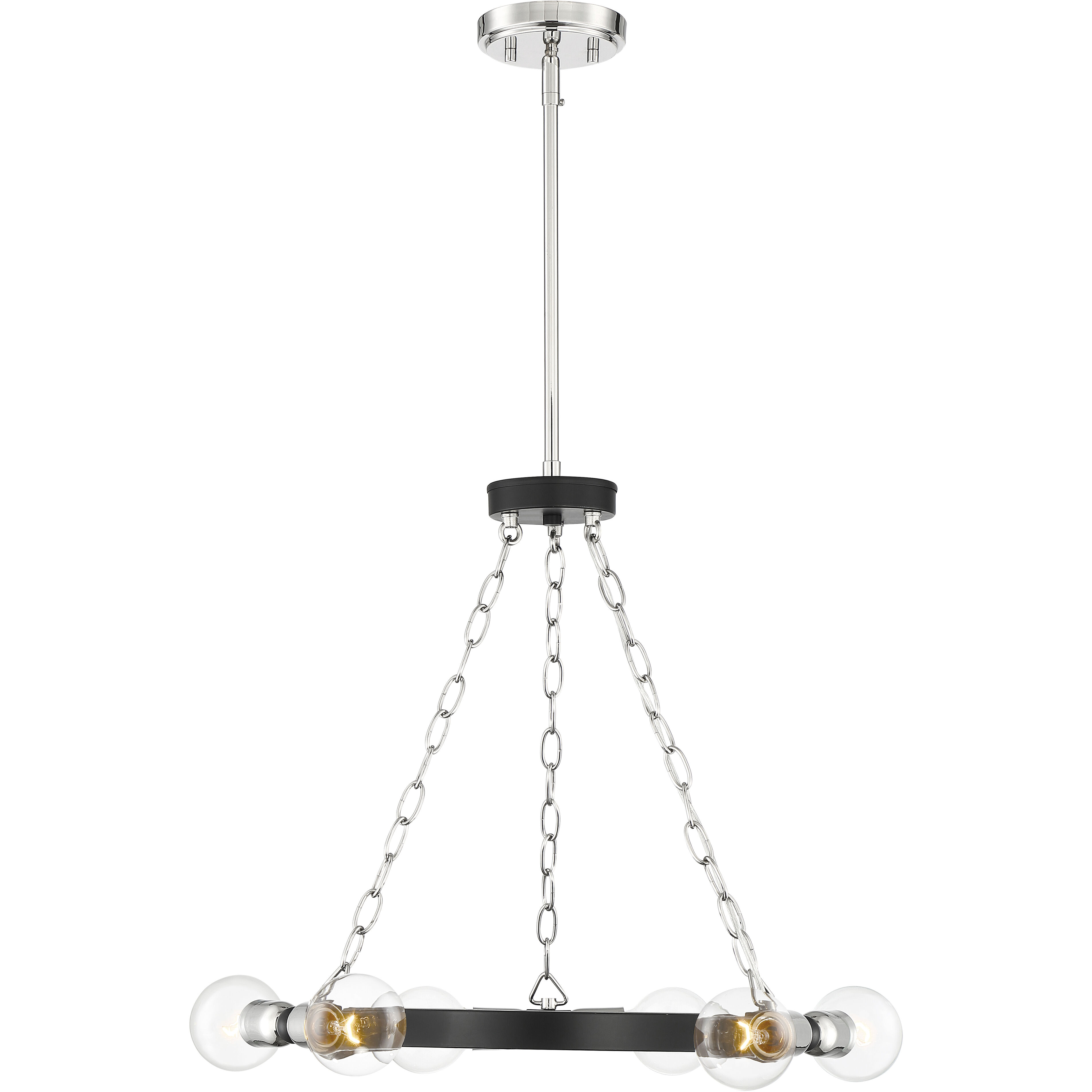 Huxton 6 Light 21 inch Black Chandelier Ceiling Light
