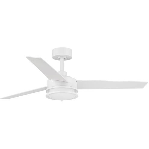 Cassini 52 inch Matte White with Reversible Matte White/Blonde Maple Blades DC Smart Fan