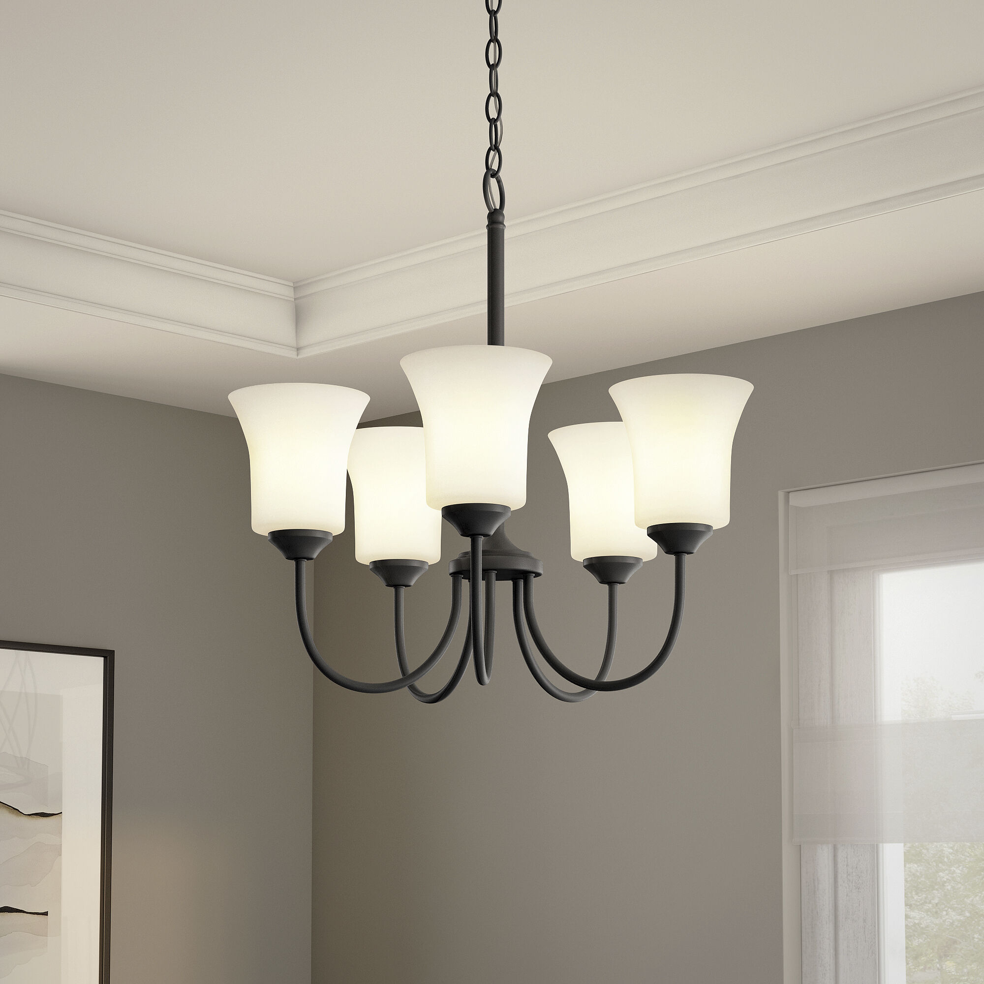 Bronson 5 Light 20 inch Matte Black Chandelier Ceiling Light