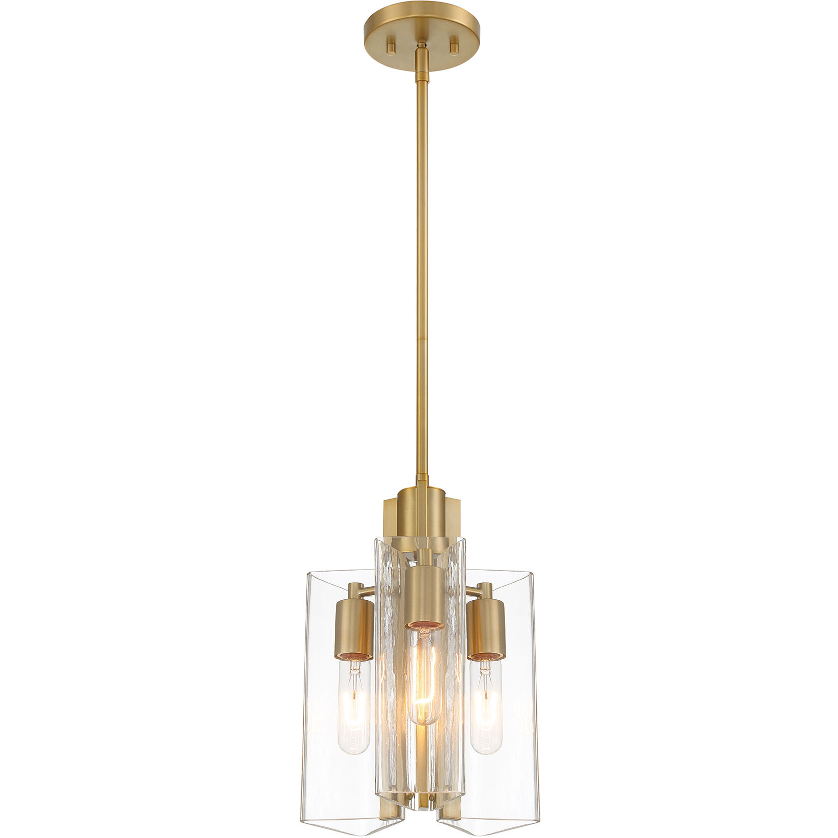Latitude 3 Light 9.5 inch Brushed Gold Pendant Ceiling Light