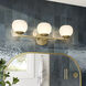 Moon Breeze 3 Light 25 inch Brushed Gold Vanity Light Wall Light