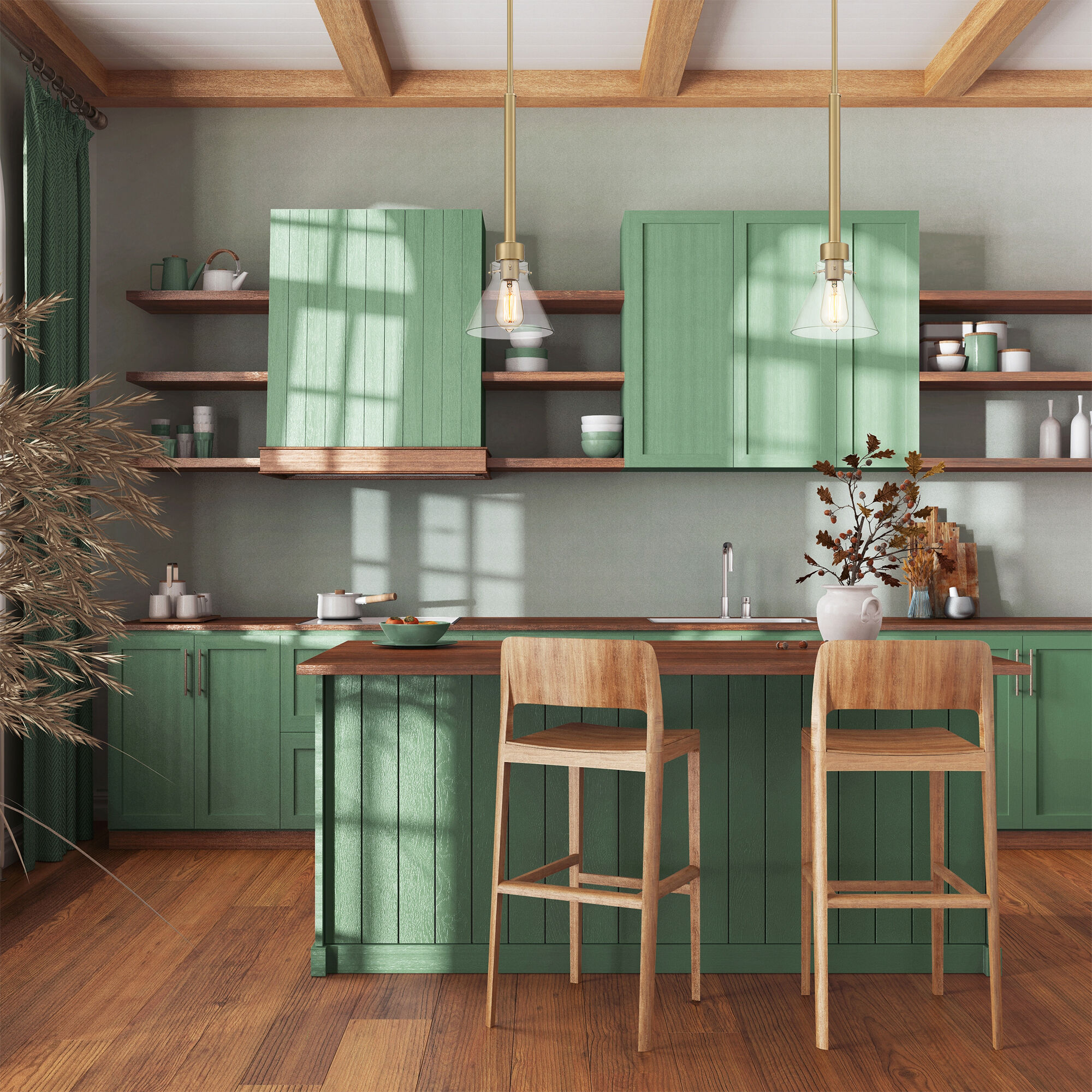 Willow Creek 1 Light 7 inch Brushed Gold Pendant Ceiling Light