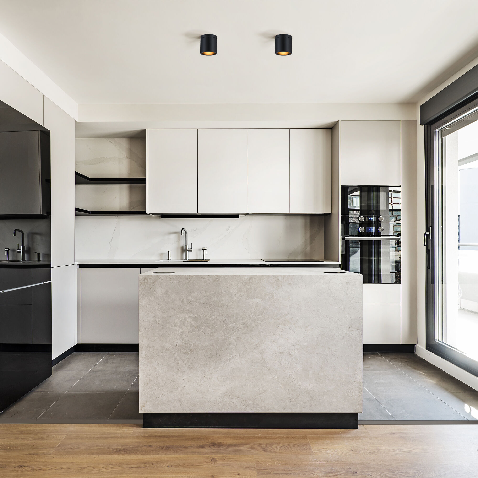 Fleur Oasis LED 6 inch Matte Black Flush Mount Ceiling Light