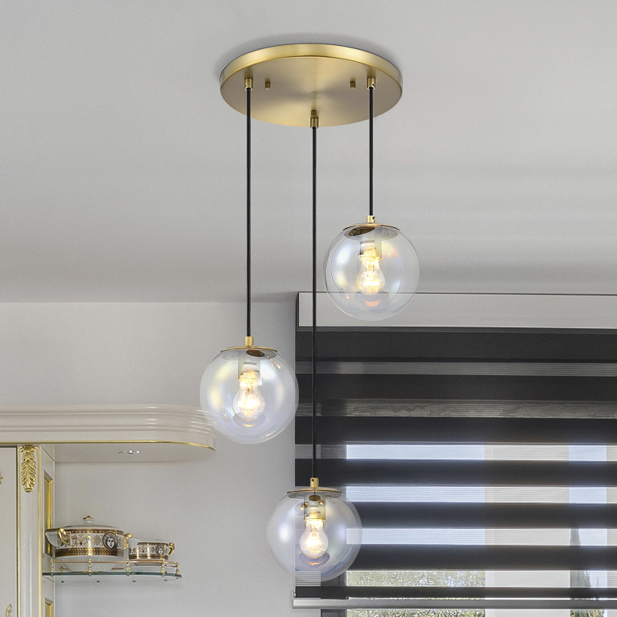 Neva LED 17.75 inch Brushed Gold Chandelier Ceiling Light