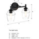 Summer Jazz 2 Light 16 inch Matte Black Vanity Light Wall Light