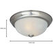 Decorative 2 Light 13 inch Satin Platinum Flushmount Ceiling Light in White Alabaster, Medium