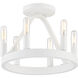 Carousel 6 Light 12 inch Matte White Semi-Flush Ceiling Light