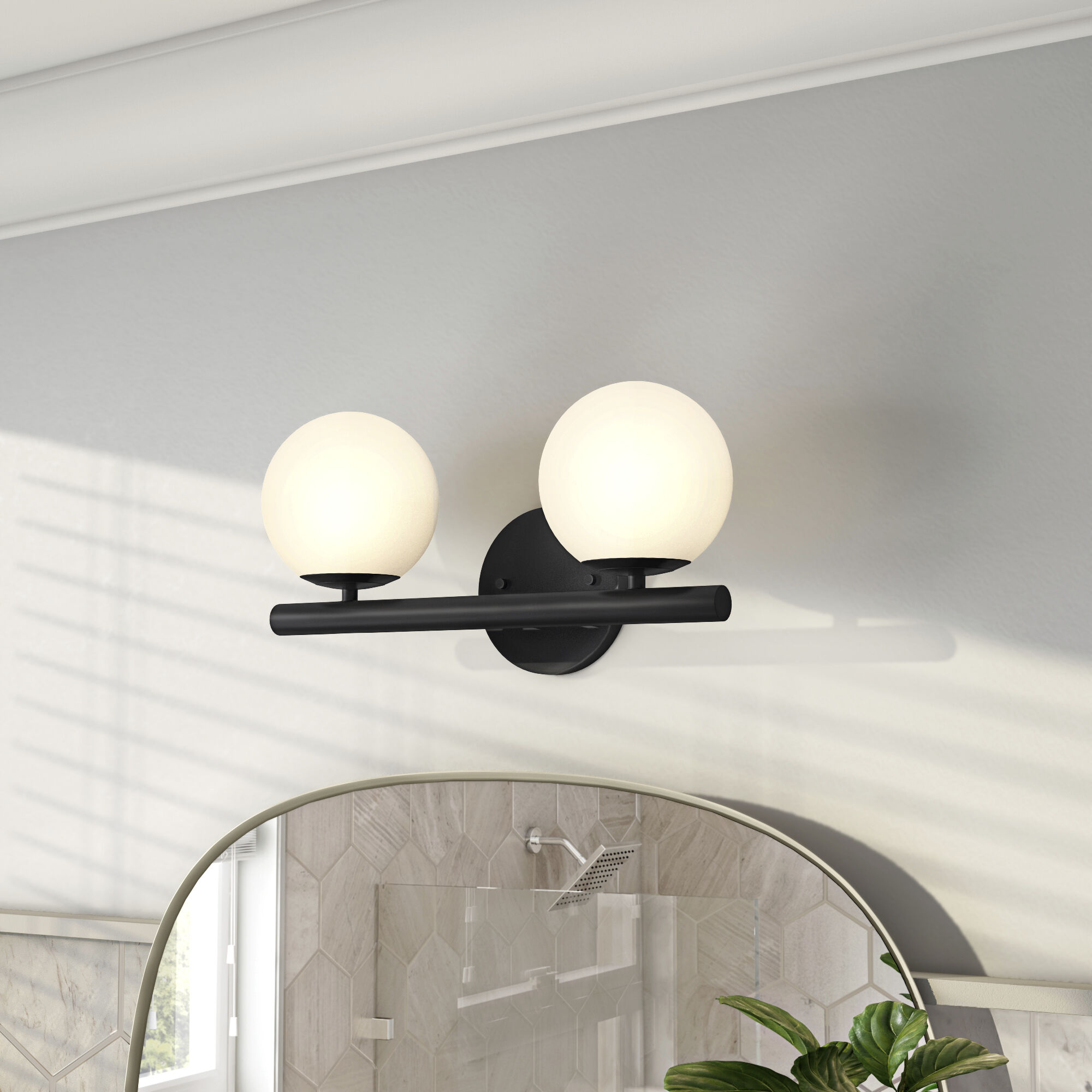 Crown Heights 2 Light 16 inch Matte Black Vanity Light Wall Light
