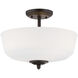 Darcy 3 Light 16 inch Oil Rubbed Bronze Semi-Flush Ceiling Light