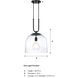 Astra LED 14 inch Matte Black Down Pendant Ceiling Light