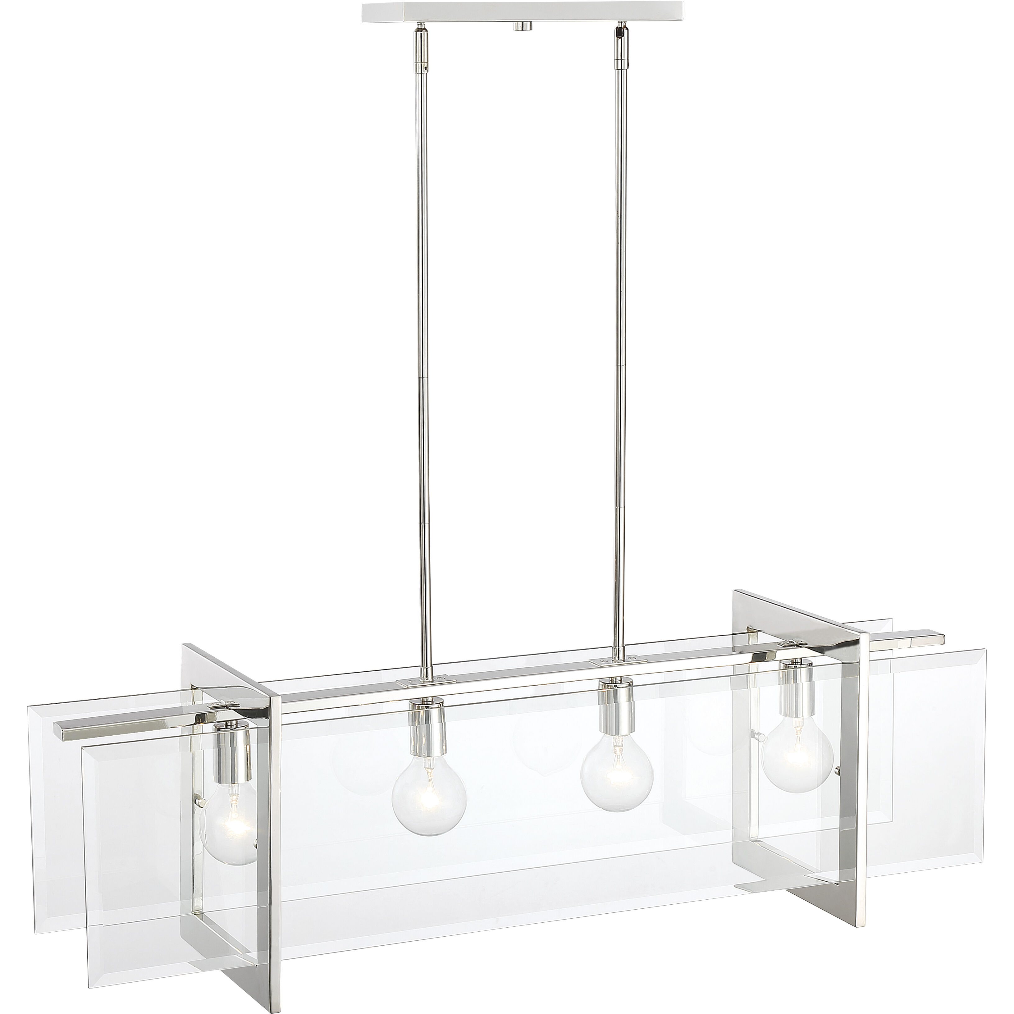 Ethan 4 Light 40 inch Polished Nickel Chandelier Ceiling Light