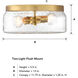 Rose Marie 2 Light 13 inch Brushed Gold Flush Mount Ceiling Light
