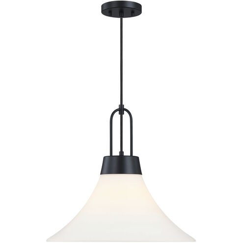 Evergreen Oasis LED 18 inch Matte Black Down Pendant Ceiling Light