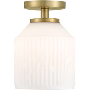 Ele 1 Light 7.25 inch Brushed Gold Semi-Flush Mount Ceiling Light