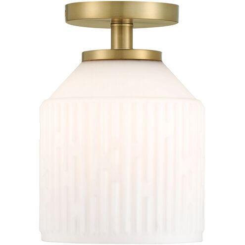 Ele 1 Light 7.25 inch Brushed Gold Semi-Flush Mount Ceiling Light