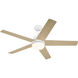 Astrea 52 inch Matte White with Matte White/Blonde Maple Reversible Blades Ceiling Fan