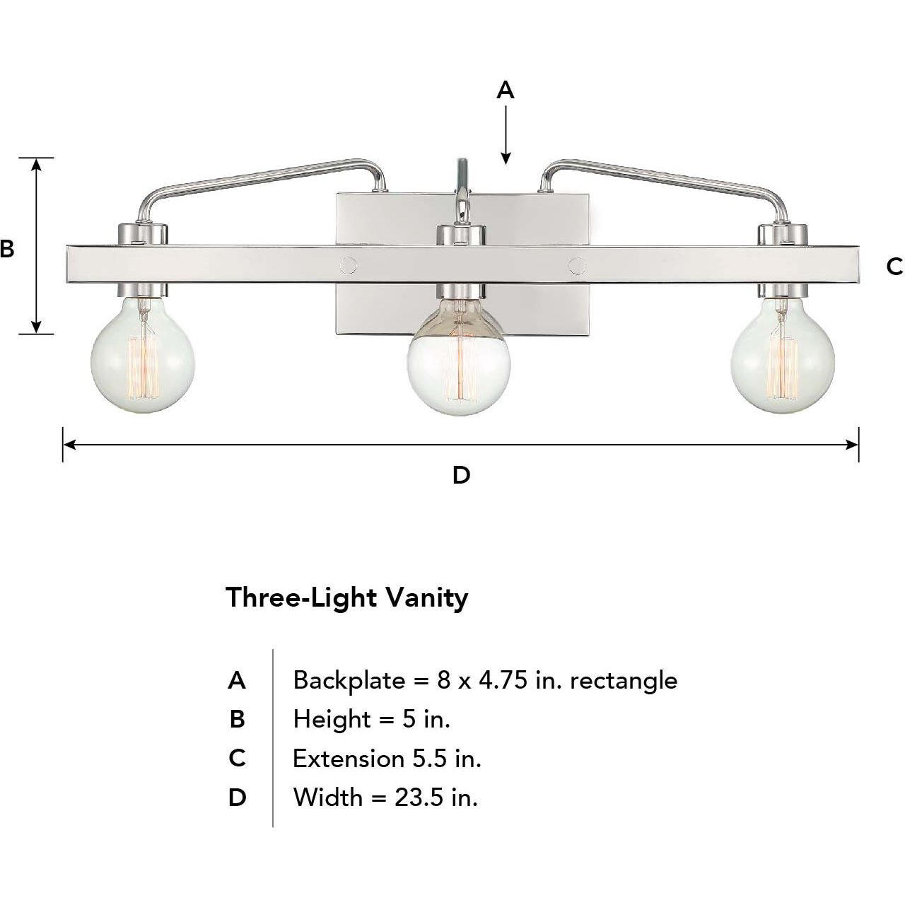 Ravella 3 Light 24 inch Polished Nickel Bath Bar Wall Light