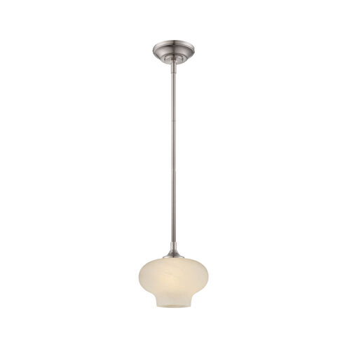 Eco-Gem LED 8 inch Satin Platinum Mini Pendant Ceiling Light in French Swirl
