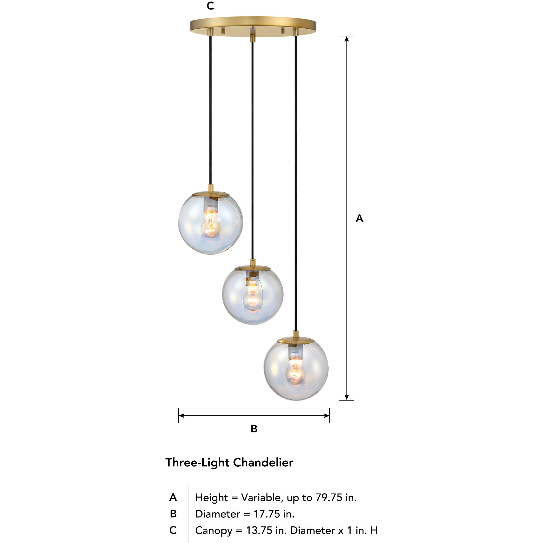 Neva LED 17.75 inch Brushed Gold Chandelier Ceiling Light