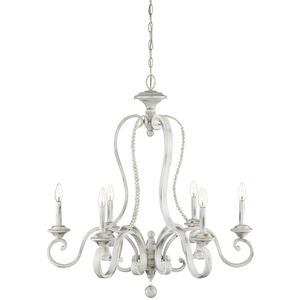 Newport 6 Light 31.75 inch Coastal Weathered White Chandelier Ceiling Light