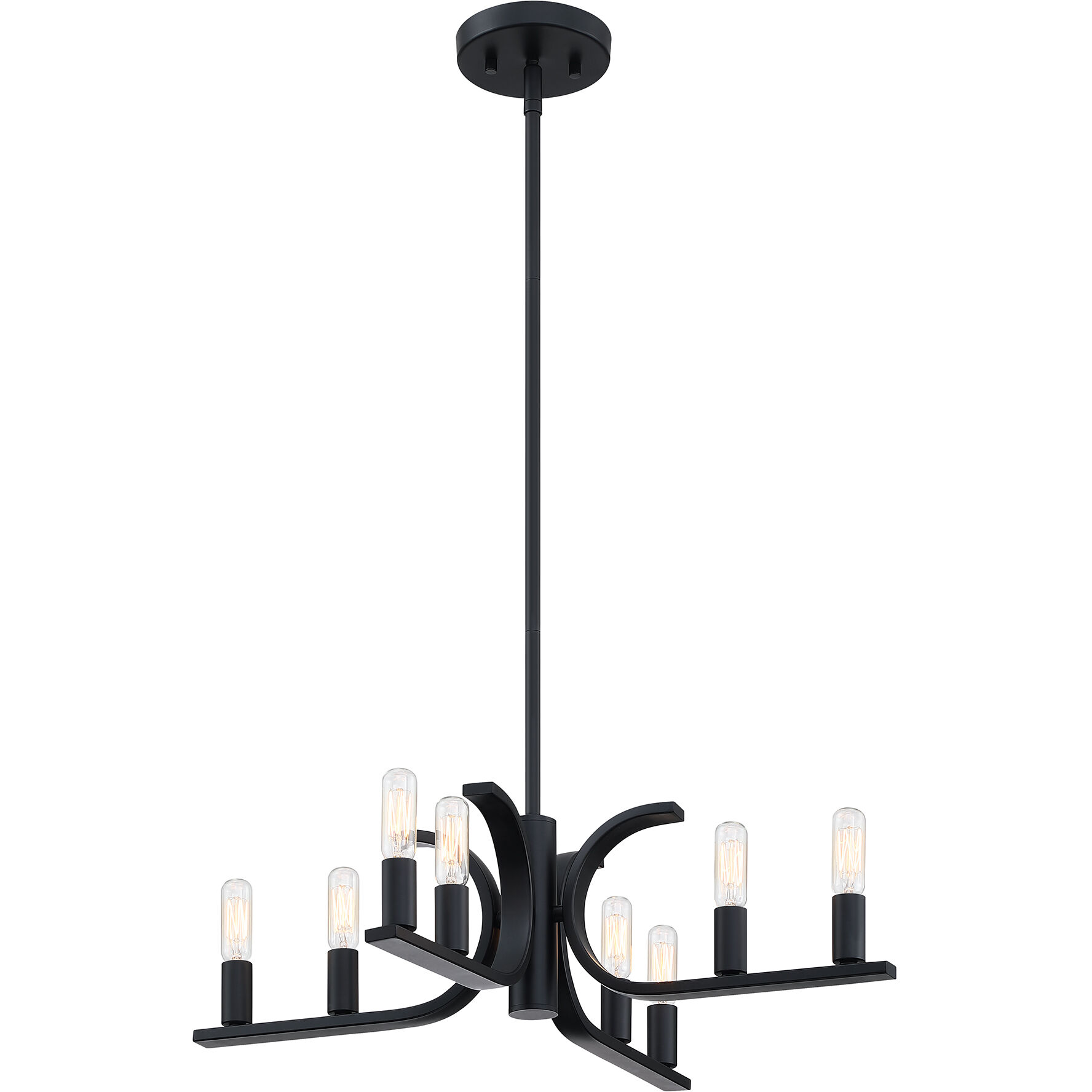 Skye 8 Light 22.75 inch Matte Black Semi Flush/Convertible Ceiling Light