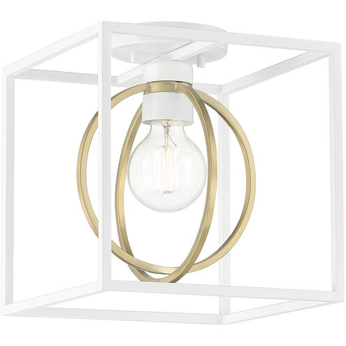 Kew Gardens 1 Light 10 inch Matte White Semi-Flush Ceiling Light