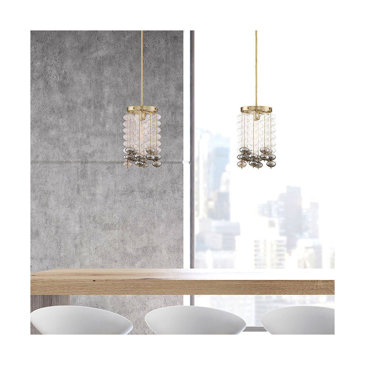 Villa Rose 1 Light 10 inch Brushed Gold Pendant Ceiling Light