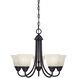 Kendall 5 Light 20 inch Oil Rubbed Bronze Chandelier Ceiling Light in Frosted