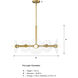 Litto 5 Light 26.25 inch Brushed Gold Chandelier Ceiling Light