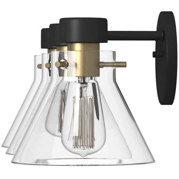 Willow Creek 3 Light 25 inch Matte Black Bath Bar Wall Light