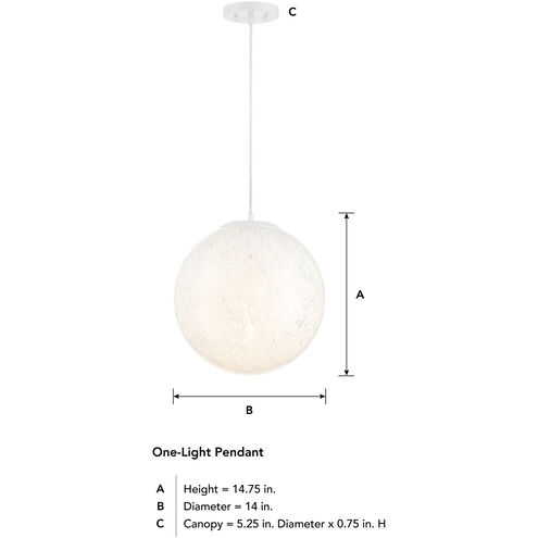 Circo 1 Light 14 inch Matte White Pendant Ceiling Light