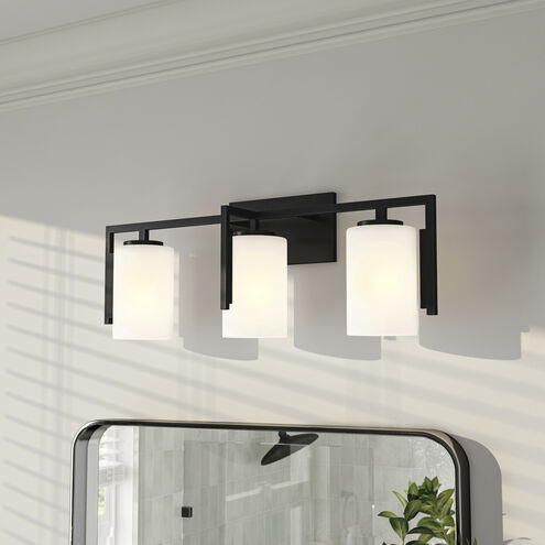 Cambria 3 Light 24 inch Matte Black Vanity Light Wall Light