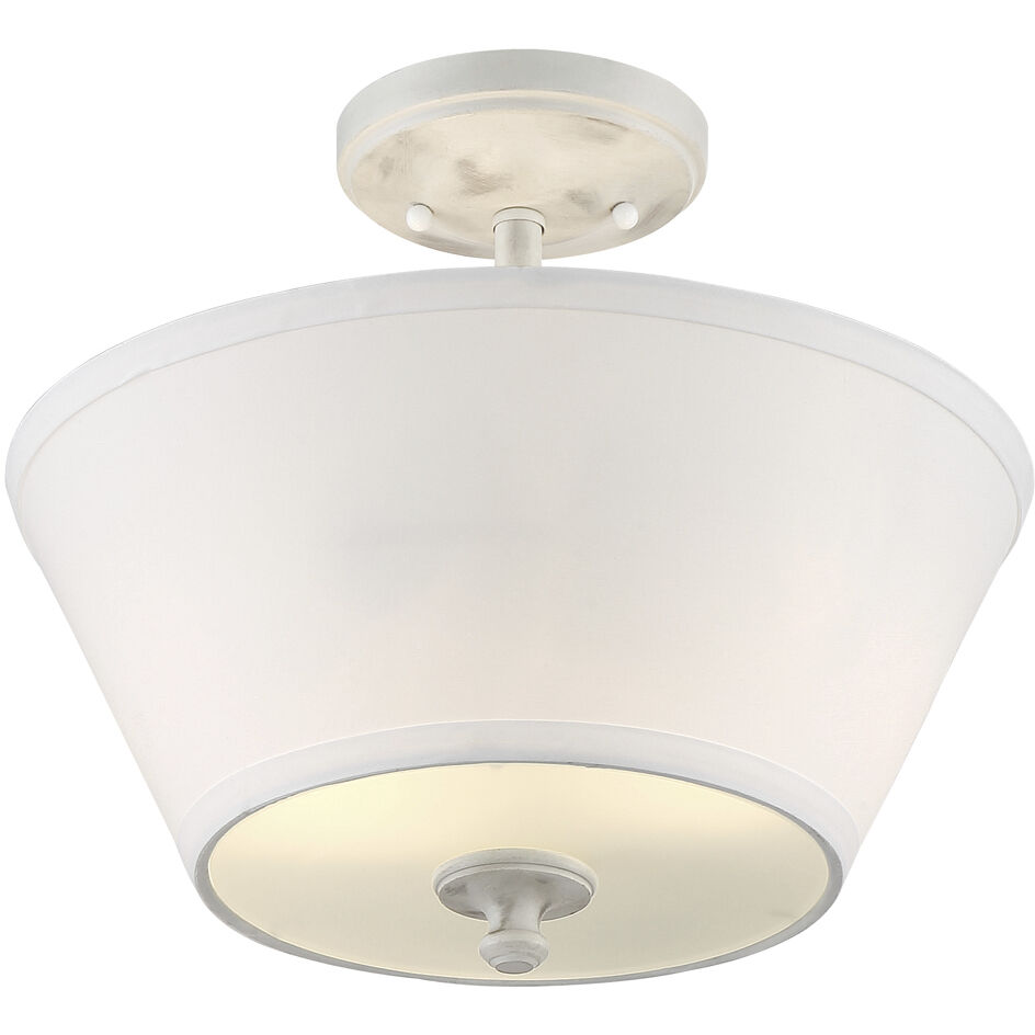Newport 2 Light 13.5 inch Coastal Weathered White Semi-Flush Ceiling Light