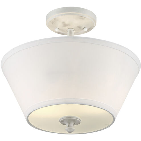 Newport 2 Light 13.5 inch Coastal Weathered White Semi-Flush Ceiling Light