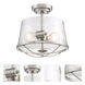 Darby 2 Light 12 inch Satin Platinum Semi-Flush Ceiling Light