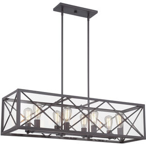 High Line 8 Light 39 inch Satin Bronze Linear Chandelier Ceiling Light