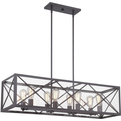 High Line 8 Light 39 inch Satin Bronze Linear Chandelier Ceiling Light