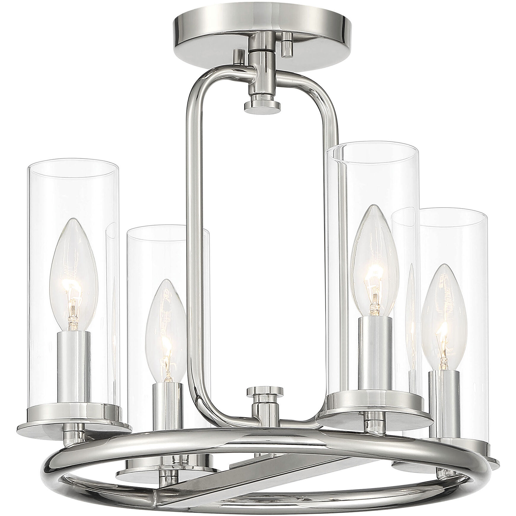 Hudson Heights 4 Light 14 inch Polished Nickel Pendant Convertible Ceiling Light