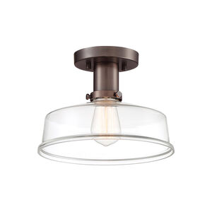 Carson 1 Light 11 inch Satin Copper Bronze Semi-Flush Ceiling Light