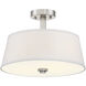 Studio 2 Light 15 inch Satin Platinum Semi-Flush Ceiling Light