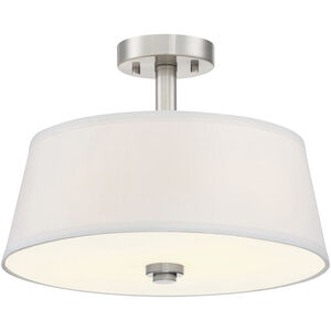 Studio 2 Light 15 inch Satin Platinum Semi-Flush Ceiling Light