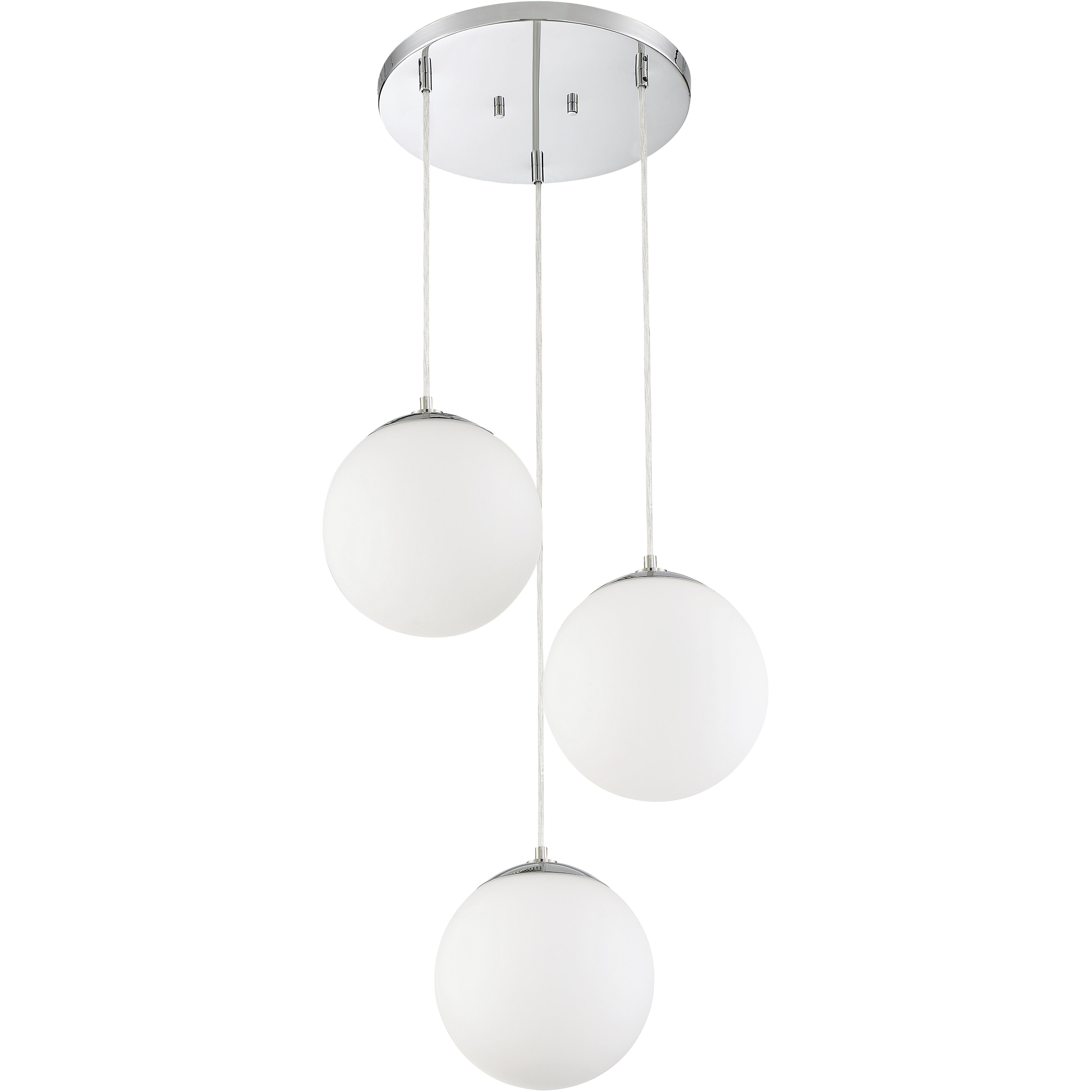 Kelvin 3 Light 17.75 inch Chrome Pendant Ceiling Light