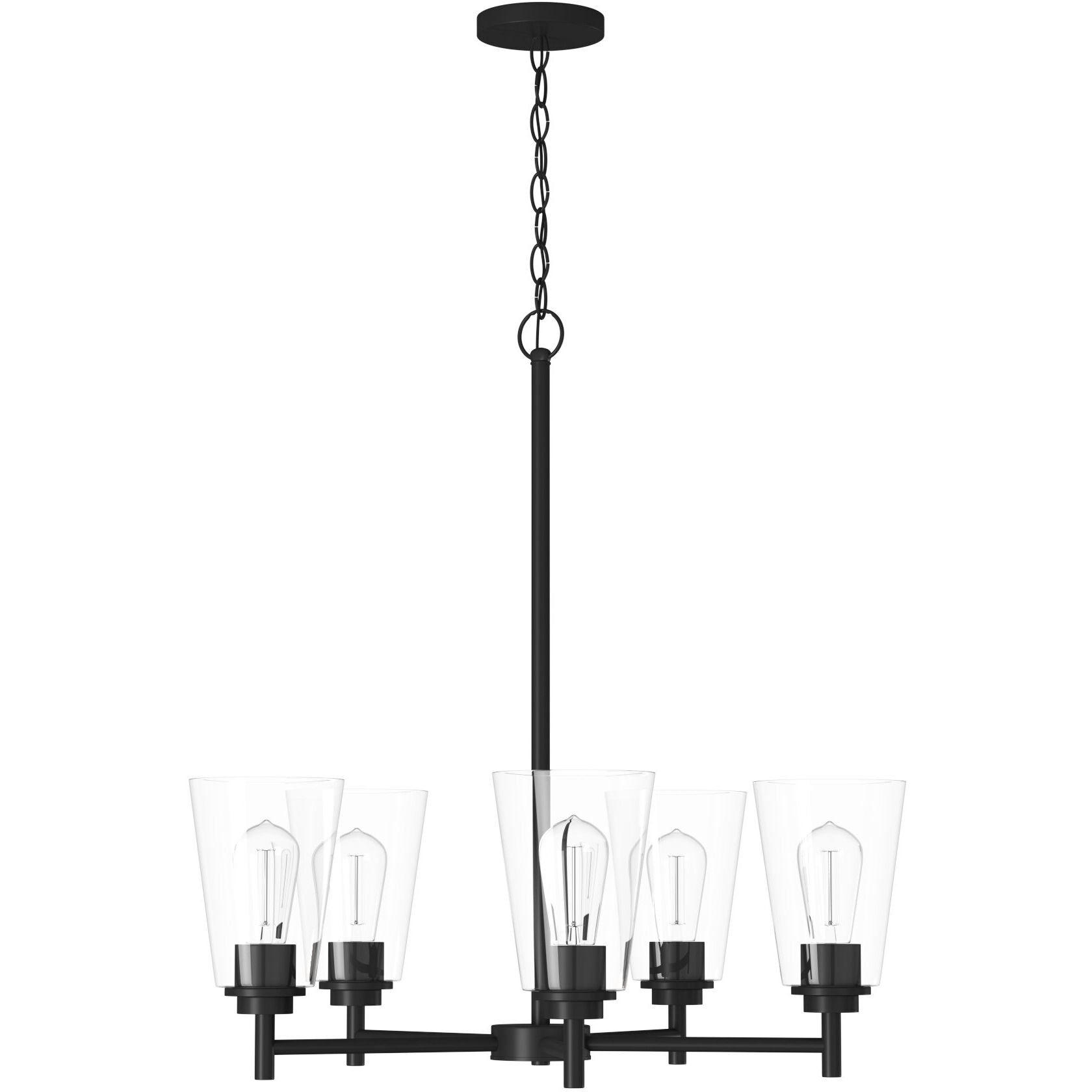 Westin 5 Light 24 inch Matte Black Chandelier Ceiling Light